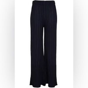 M Missoni ribbed cotton-blend wide leg pants navy